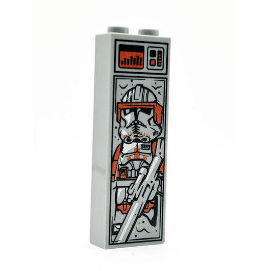 Orange Commander In Carbonite | 1x2x5 Brick | Custom Printed LEGO Part | B3 Customs