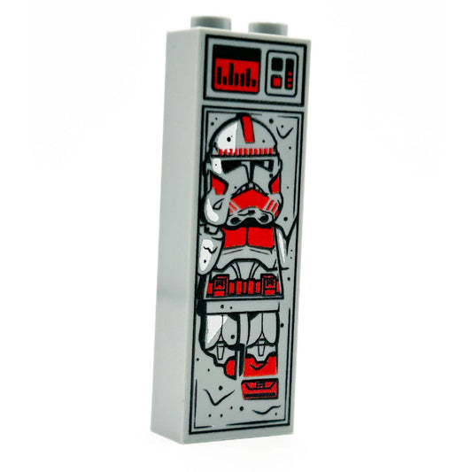 P2 Shock Trooper Red In Carbonite | 1x2x5 Brick | Custom Printed LEGO Part | B3 Customs