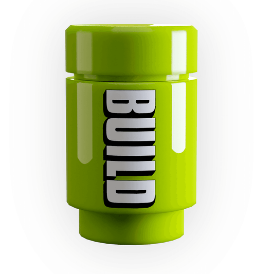 BUILD Energy Drink Can Lime Shock | Brick Prop | Custom Printed | B3 Customs