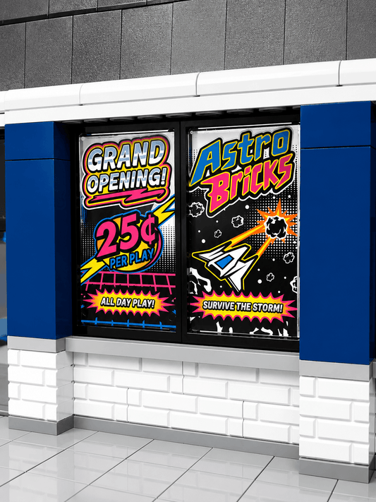 Lego 4x6 Glass Panel | Custom Arcade Print | Smooth Gloss Finish | Cafe Signage