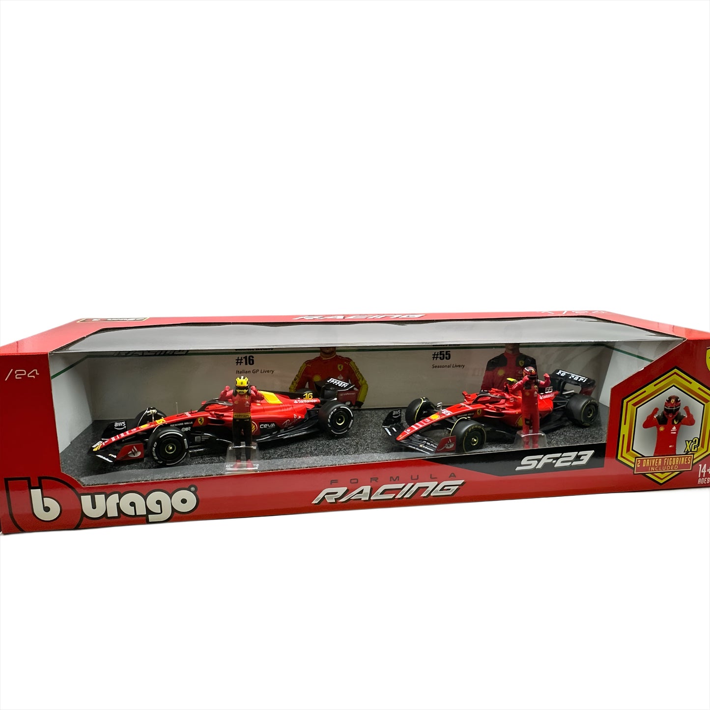 Formula One 1:24 Scale Race Cars With Driver Figures 2-Pack