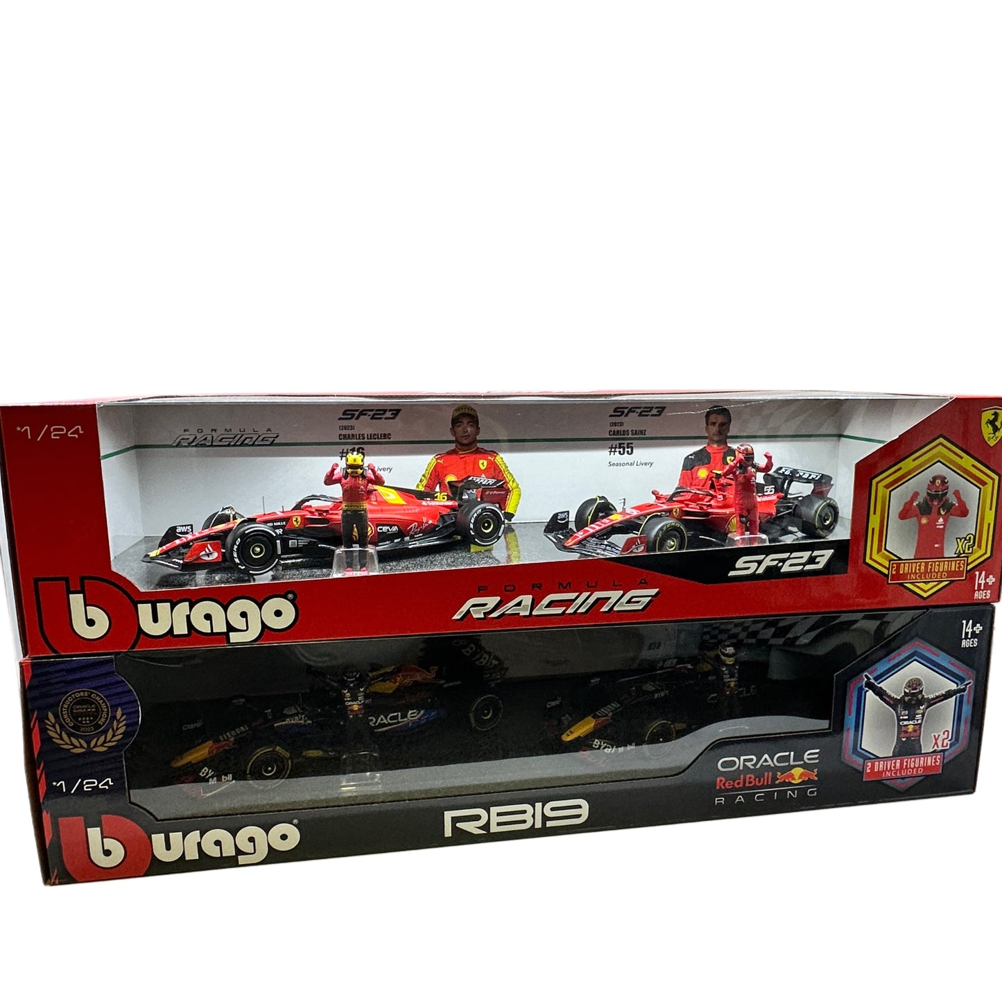 Formula One 1:24 Scale Race Cars With Driver Figures 2-Pack