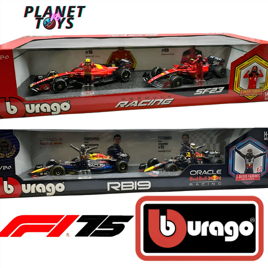 Formula One 1:24 Scale Race Cars With Driver Figures 2-Pack