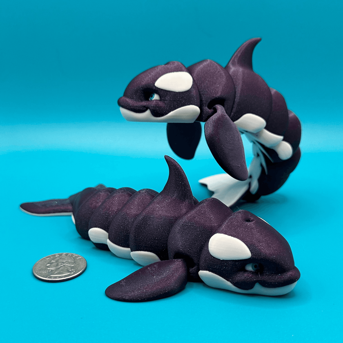 Flexi Orca Desk Toy | 3D Printed Build | Poseable Killer Whale | Office Decor