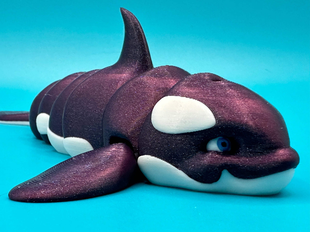 Flexi Orca Desk Toy | 3D Printed Build | Poseable Killer Whale | Office Decor