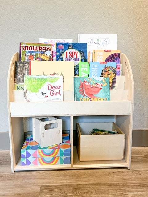Montessori Bookshelf | 4 Shelf Storage | Baltic Birch Plywood | Kids