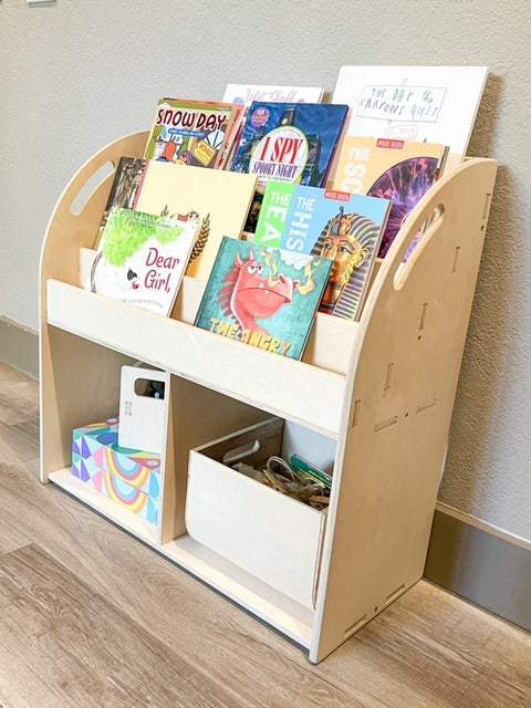 Montessori Bookshelf | 4 Shelf Storage | Baltic Birch Plywood | Kids