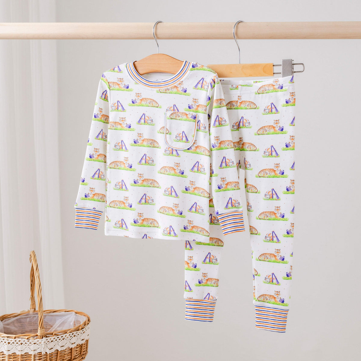 Kids Pajama Set | Organic Cotton | Tiger Print Bedtime Wear