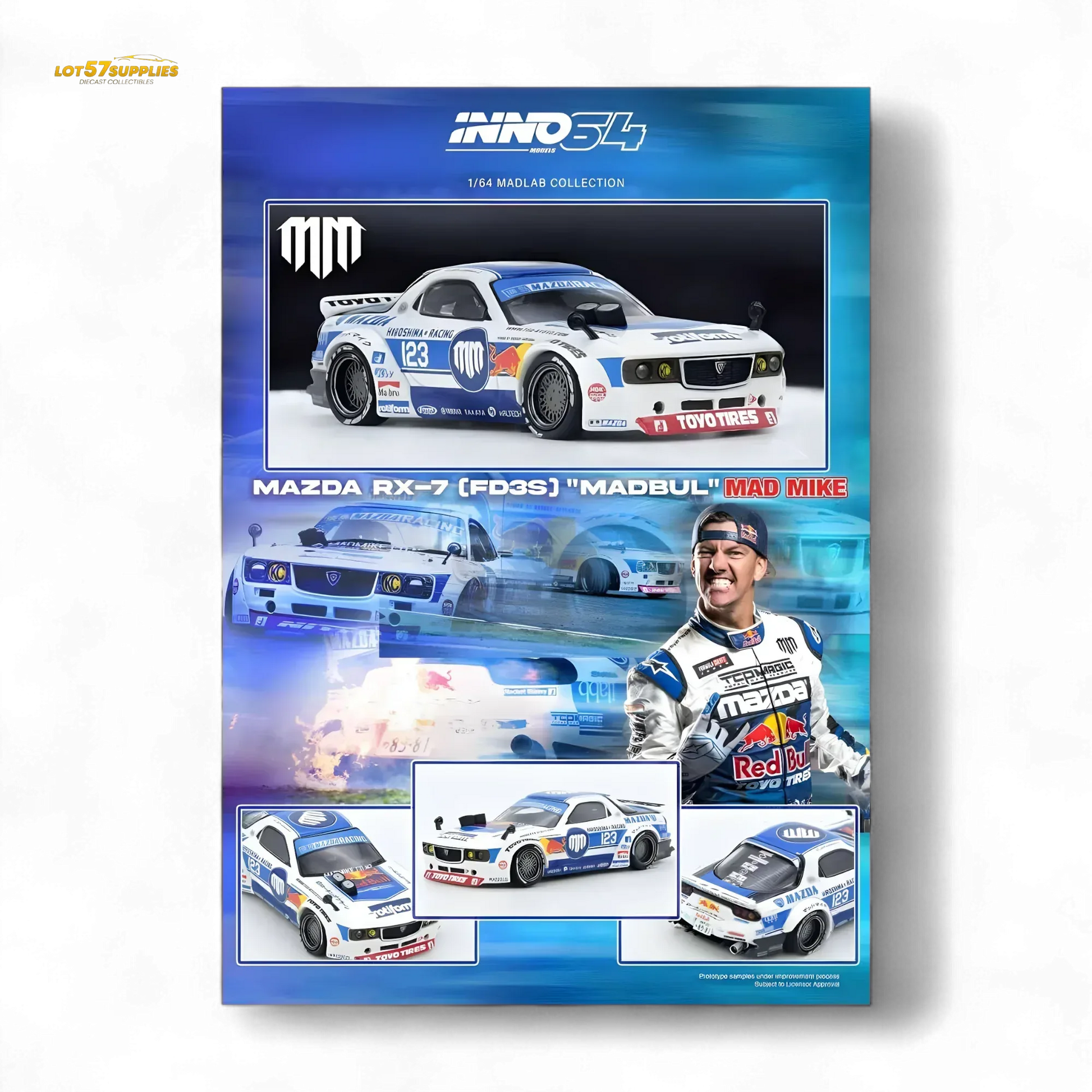 INNO64 Mazda RX-7 FD3S Pandem Rocket Bunny MADBUL MADLAB Collection 001 - 1:64 - ToylandEU