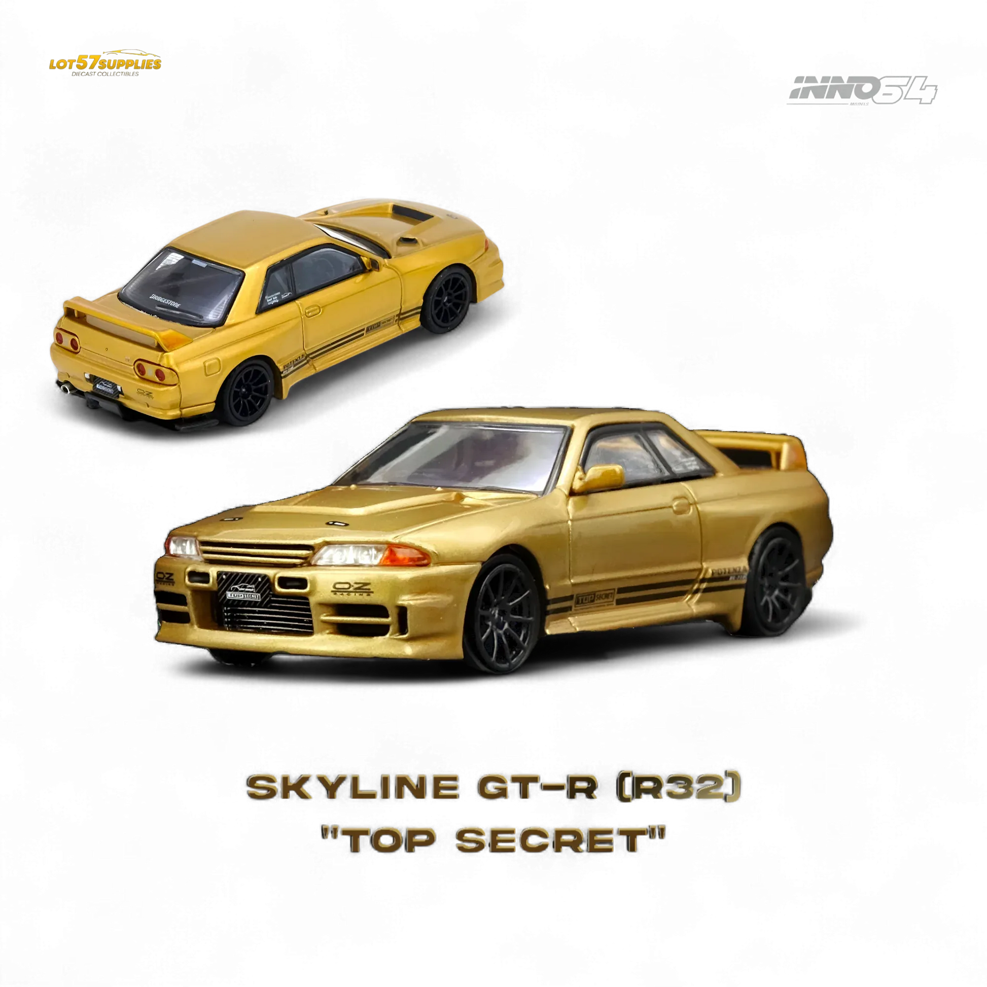 INNO64 Top Secret BNR32 GT-R 650R Gold 1:64 - ToylandEU