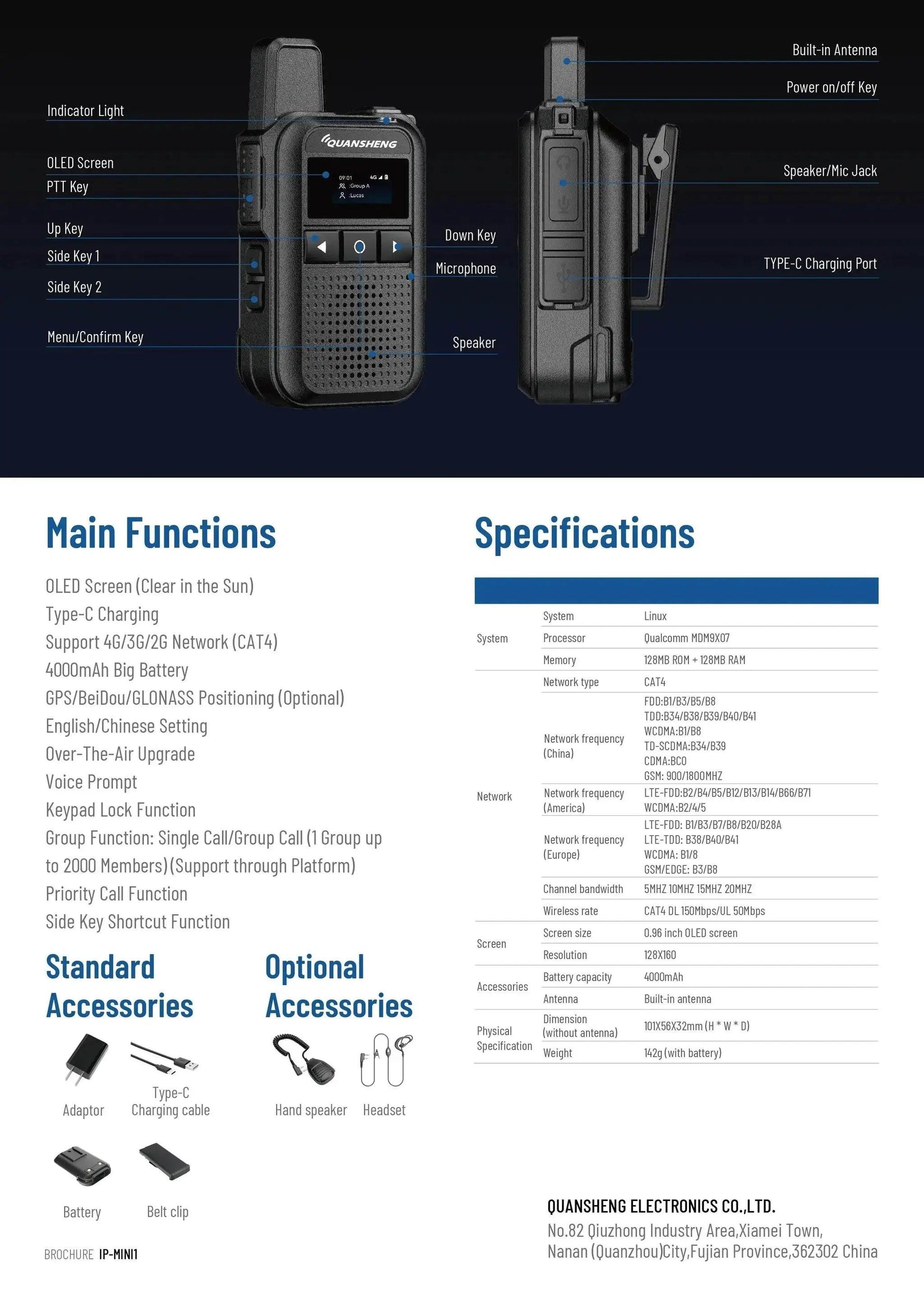  IP-MINI1 4G PoC Two Way Radio Mini Size Walkie Talkie -  ToylandEU™