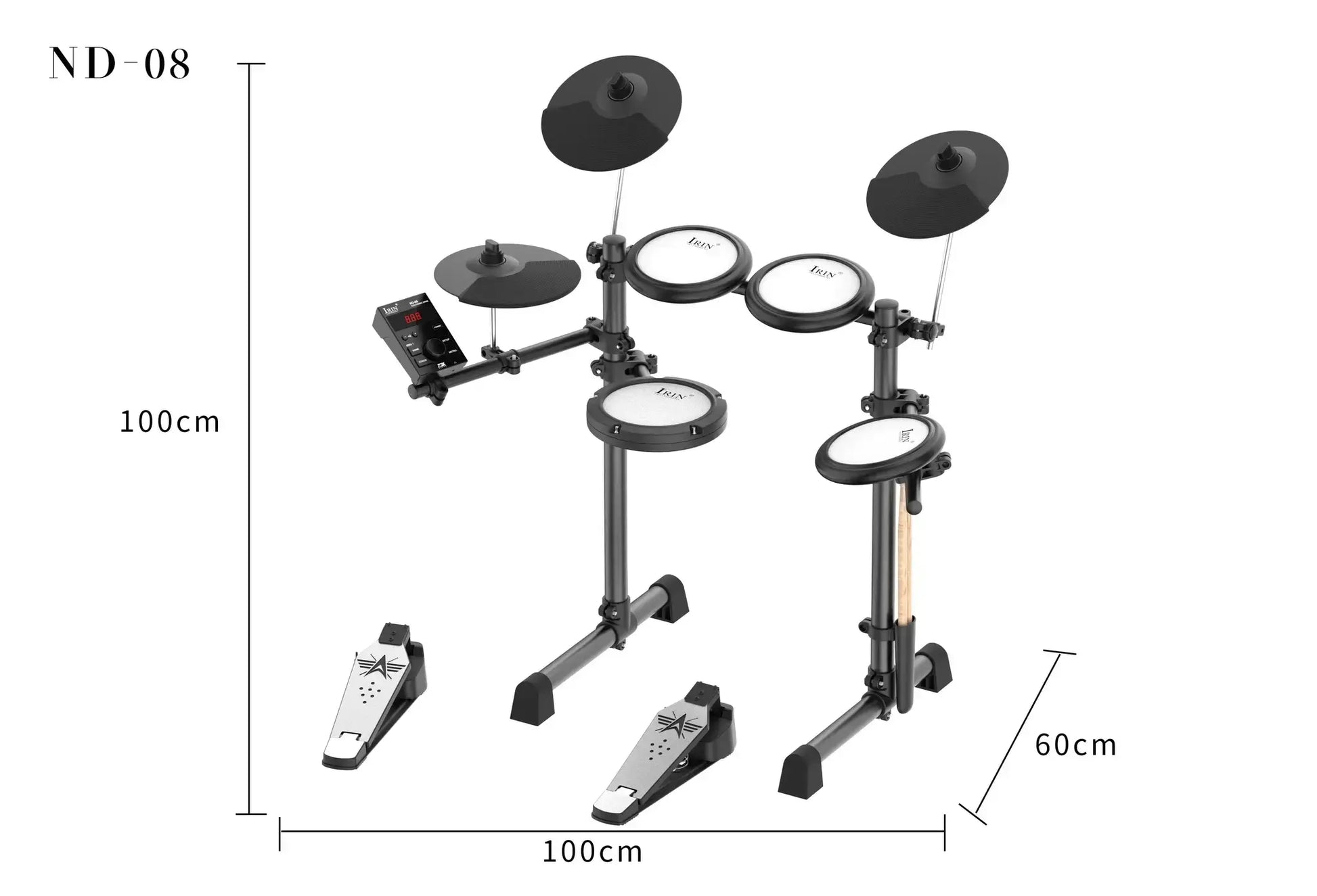 IRIN ND08 Pro Electronic Drum Kit Bluetooth MIDI Mesh Heads - ToylandEU