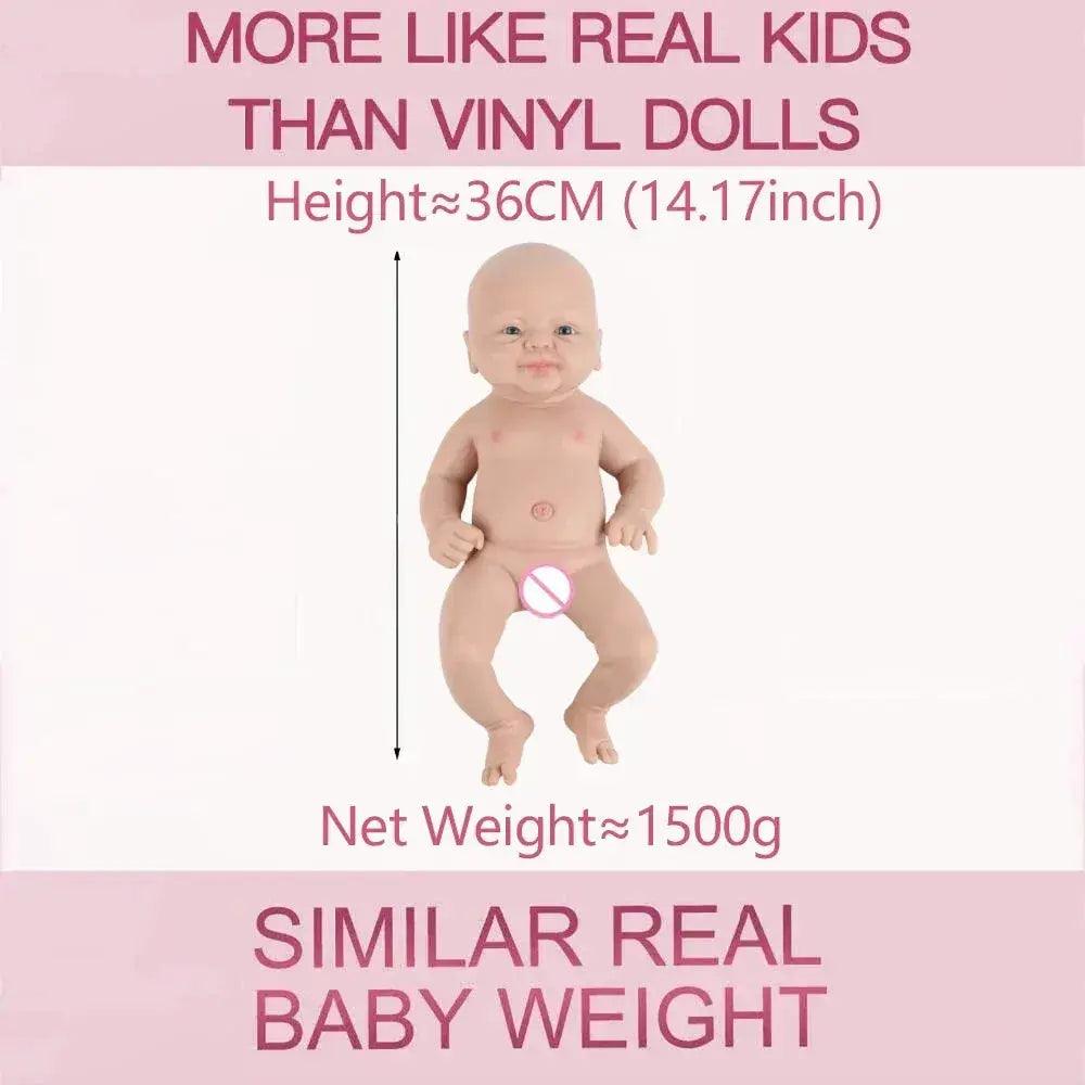  IVITA 14" 1.5kg Realistic Full Body Silicone Reborn Doll "Coco" - Lifelike Baby Girl Toy for Kids and Collectors -  ToylandEU™