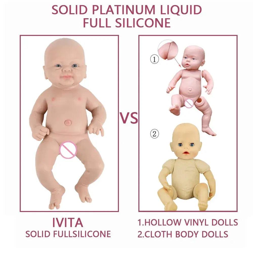  IVITA 14" 1.5kg Realistic Full Body Silicone Reborn Doll "Coco" - Lifelike Baby Girl Toy for Kids and Collectors -  ToylandEU™