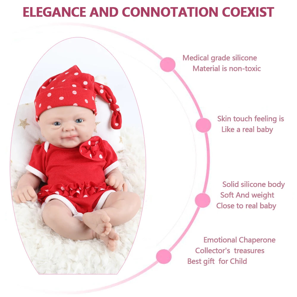 IVITA 14" 1.5kg Realistic Full Body Silicone Reborn Doll "Coco" - Lifelike Baby Girl Toy for Kids and Collectors - ToylandEU