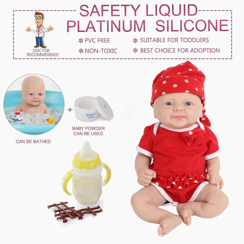 IVITA 14" 1.5kg Realistic Full Body Silicone Reborn Doll "Coco" - Lifelike Baby Girl Toy for Kids and Collectors - ToylandEU