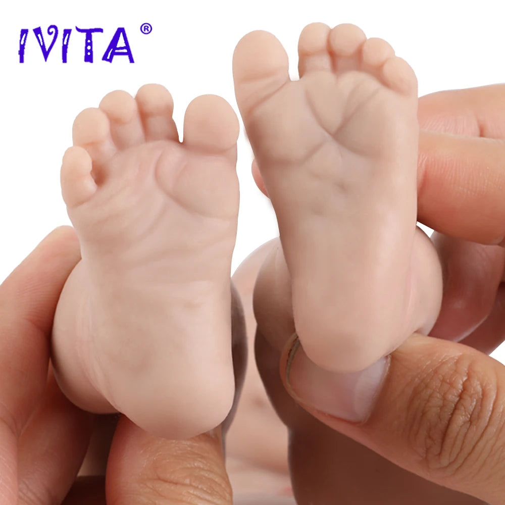 IVITA 14" 1.5kg Realistic Full Body Silicone Reborn Doll "Coco" - Lifelike Baby Girl Toy for Kids and Collectors - ToylandEU