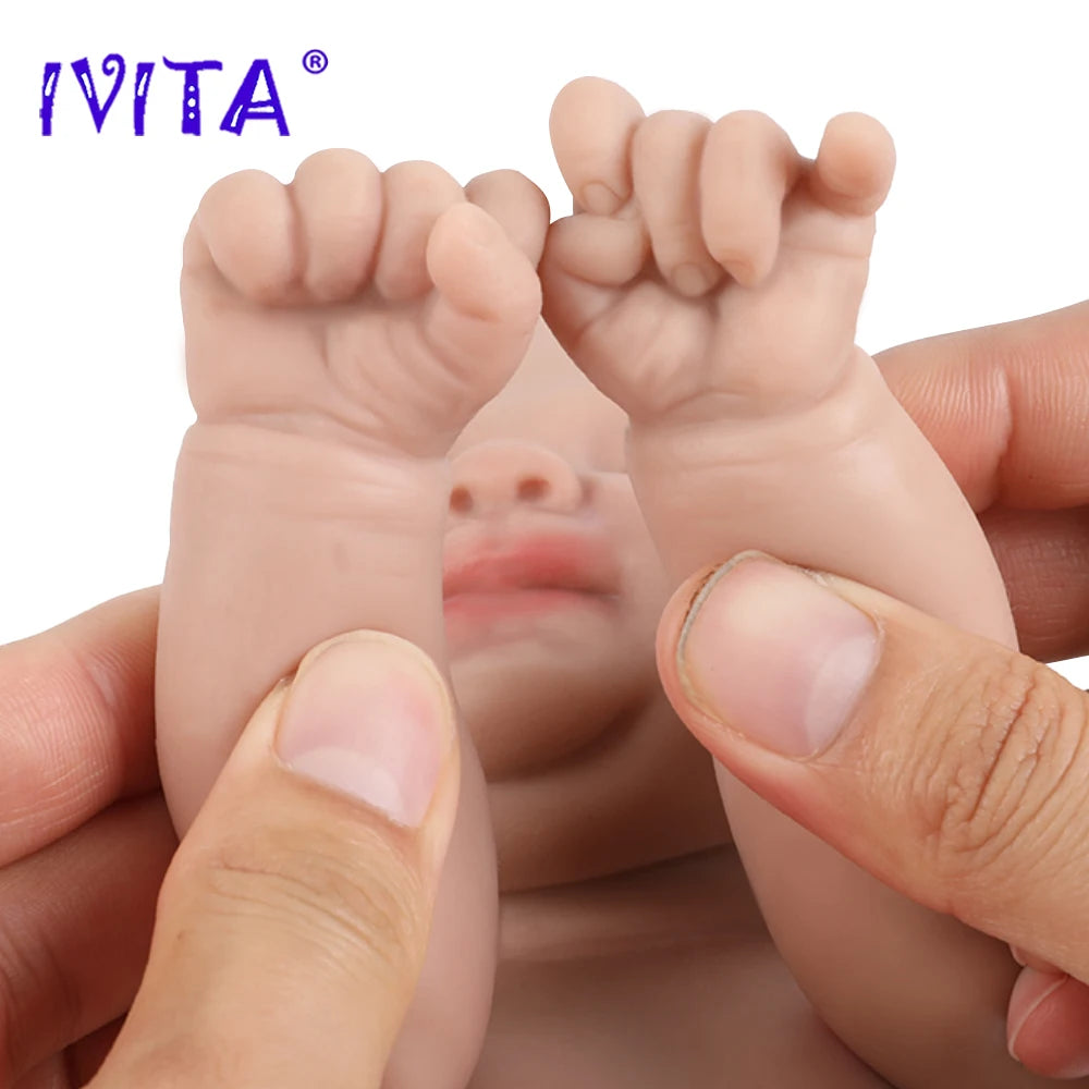 IVITA 14" 1.5kg Realistic Full Body Silicone Reborn Doll "Coco" - Lifelike Baby Girl Toy for Kids and Collectors - ToylandEU