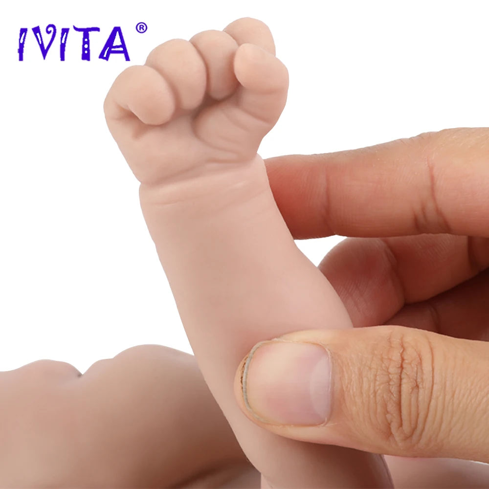 IVITA 14" 1.5kg Realistic Full Body Silicone Reborn Doll "Coco" - Lifelike Baby Girl Toy for Kids and Collectors - ToylandEU