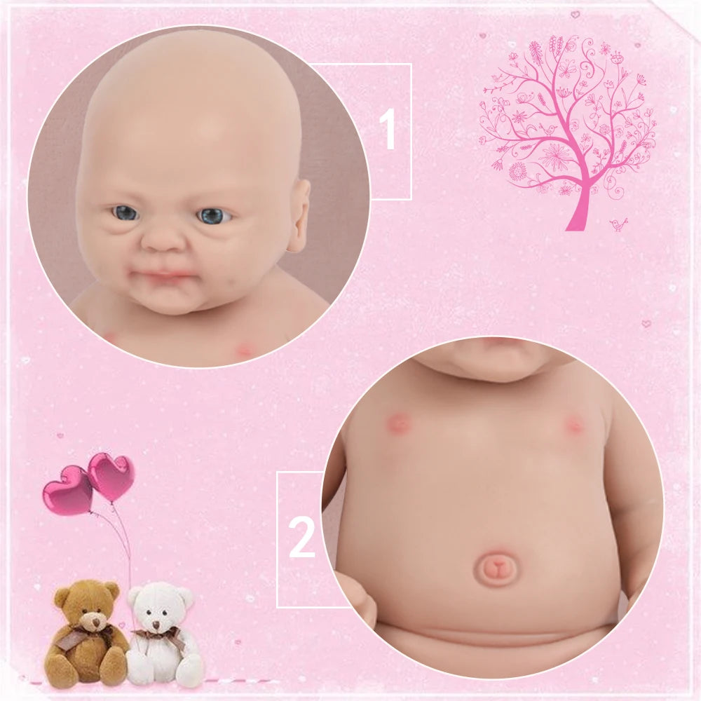 IVITA 14" 1.5kg Realistic Full Body Silicone Reborn Doll "Coco" - Lifelike Baby Girl Toy for Kids and Collectors - ToylandEU