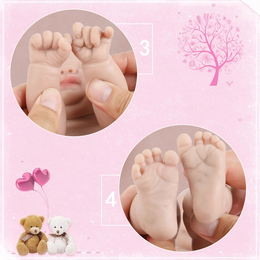 IVITA 14" 1.5kg Realistic Full Body Silicone Reborn Doll "Coco" - Lifelike Baby Girl Toy for Kids and Collectors - ToylandEU