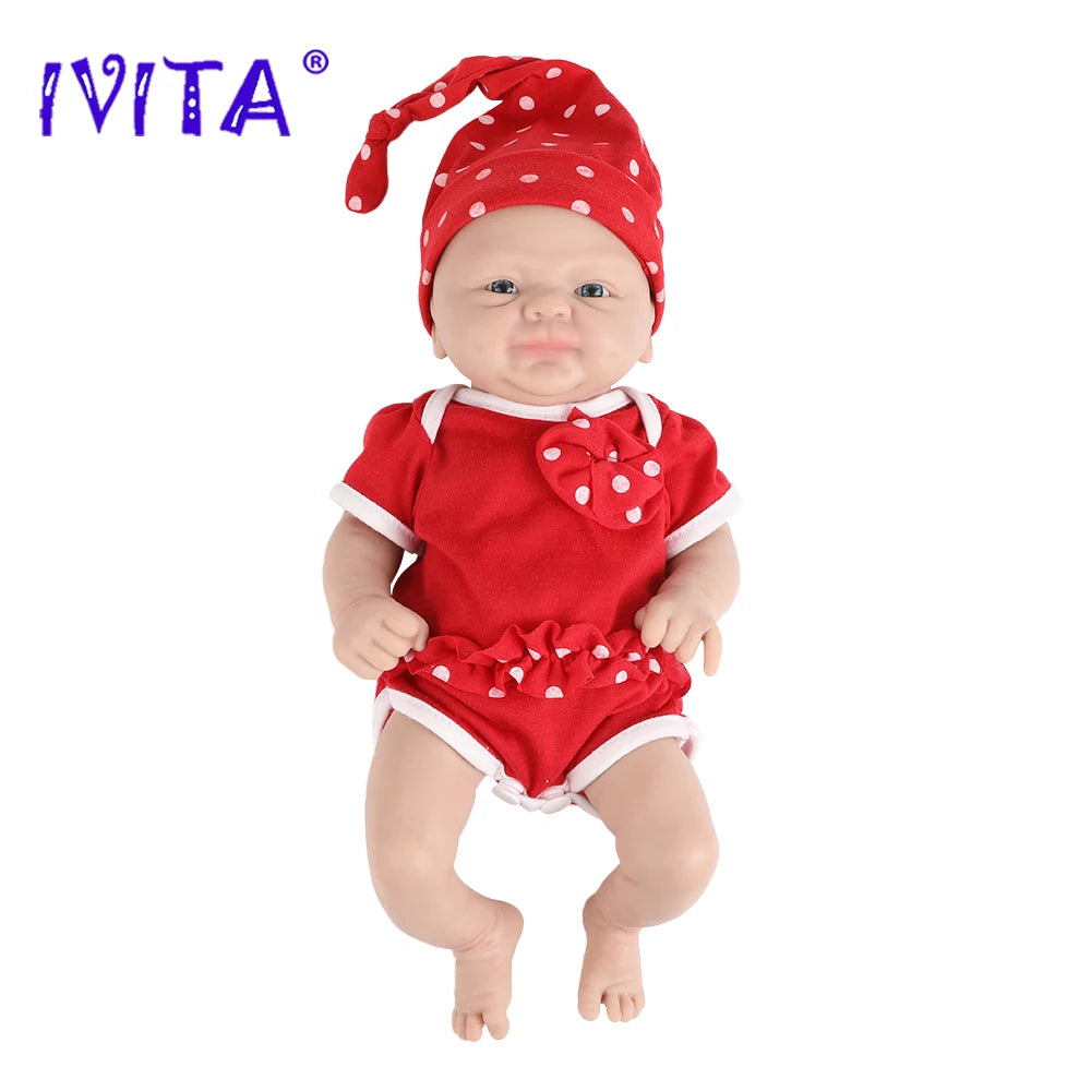 IVITA 14" 1.5kg Realistic Full Body Silicone Reborn Doll "Coco" - Lifelike Baby Girl Toy for Kids and Collectors - ToylandEU
