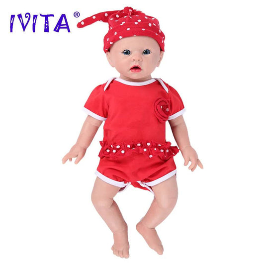 IVITA WG1519 Lifelike Silicone Reborn Baby Doll - Realistic 19-inch Full Body - ToylandEU
