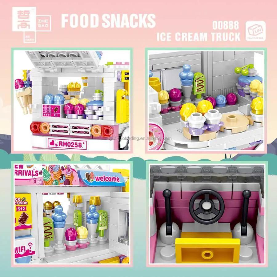  Ice Cream Truck Building Blocks Micro Carts Playset -  ToylandEU™