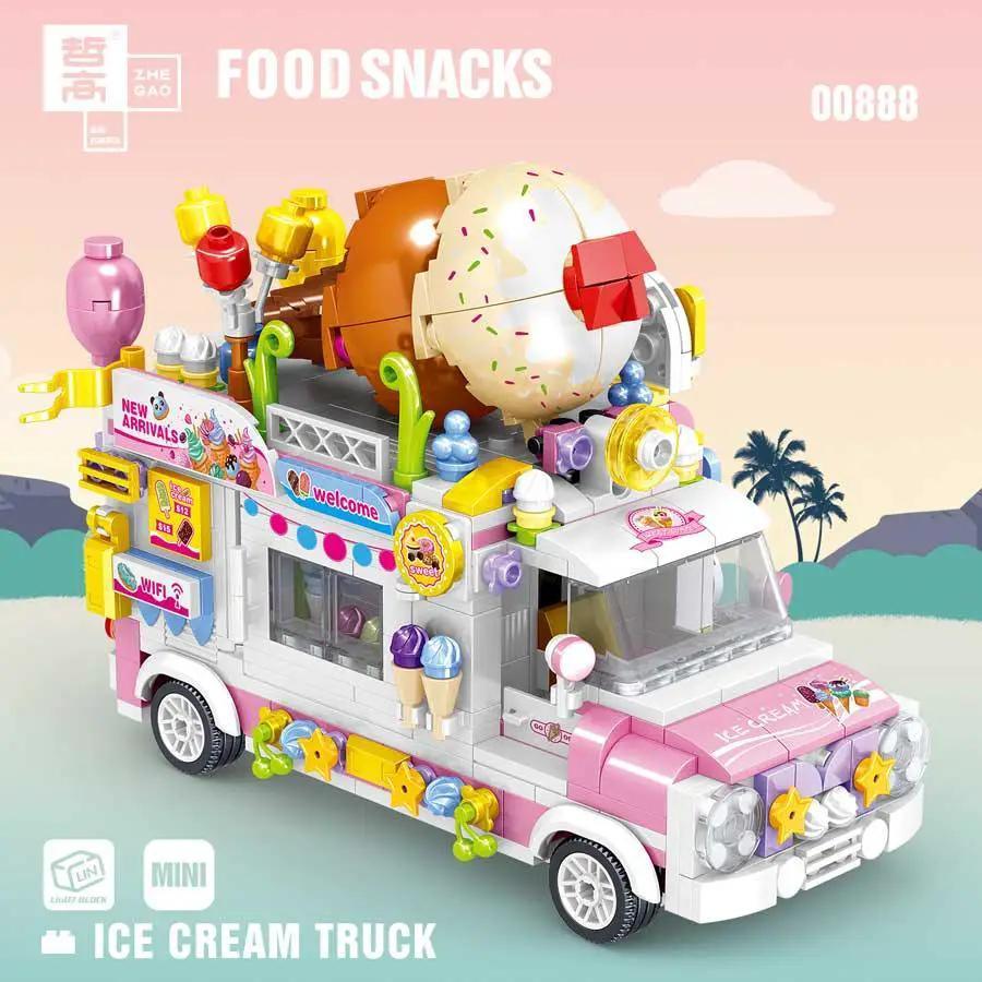  Ice Cream Truck Building Blocks Micro Carts Playset -  ToylandEU™