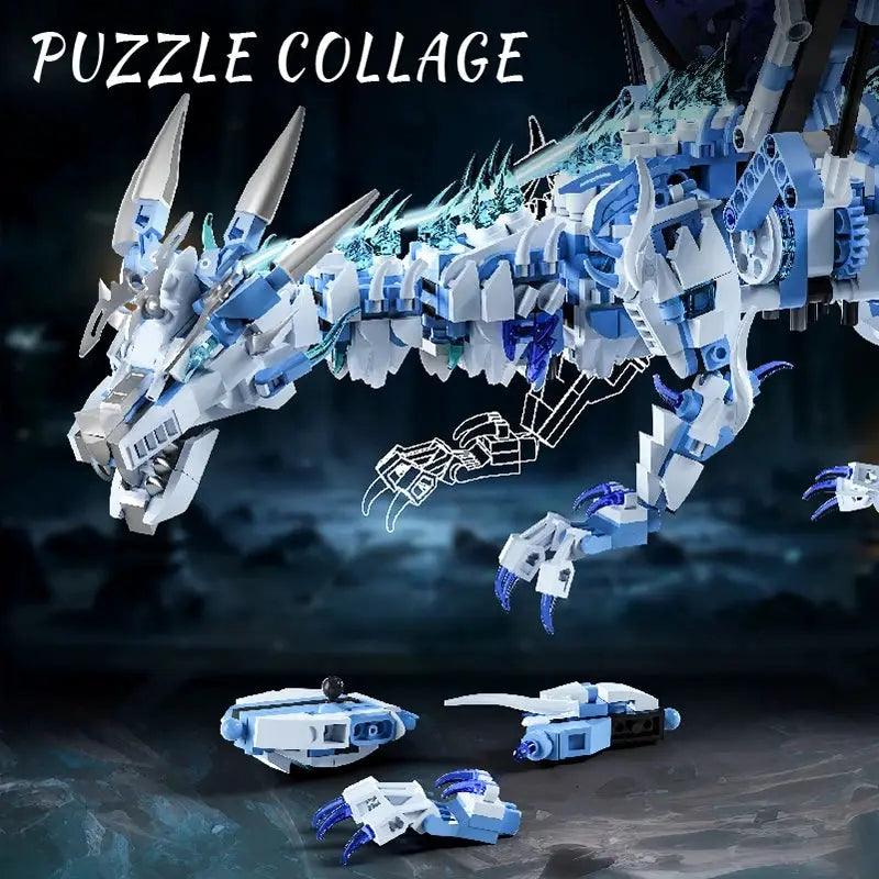  Ice Dragon Building Blocks Set Glowing Eyes -  ToylandEU™