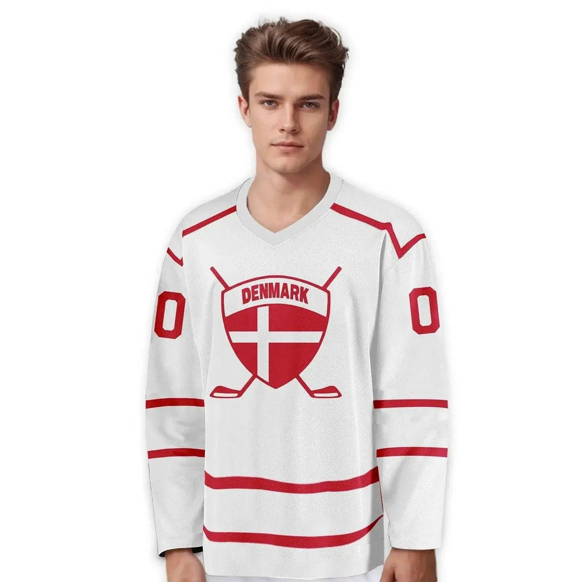  Customizable Denmark Hockey Jersey for All Ages - Personalized Men's, Women's, and Kids' Ice Hockey Apparel -  ToylandEU™