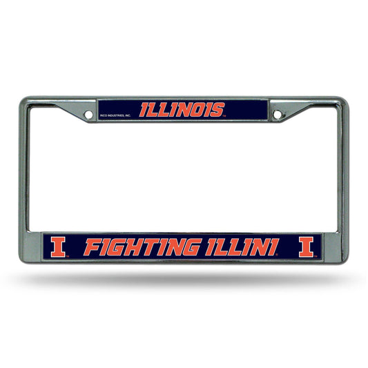 Illinois Fighting Illini Chrome License Plate Frame Insert - ToylandEU
