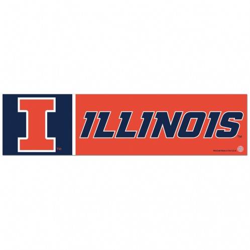 Illinois Fighting Illini Decal 3x12 Bumper Strip Style - ToylandEU