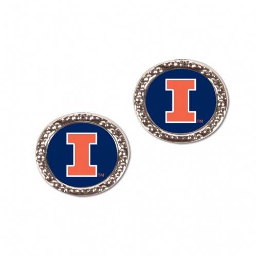 Illinois Fighting Illini Earrings Post Style Special Order - ToylandEU