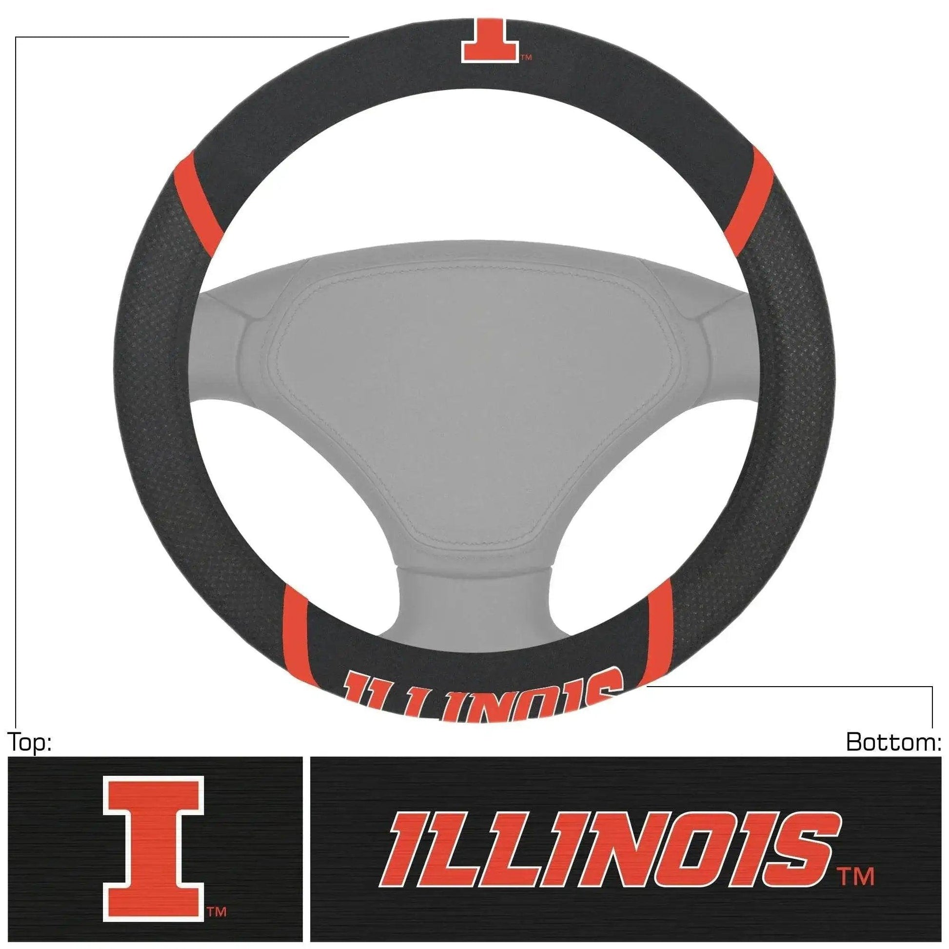  Illinois Fighting Illini Steering Wheel Cover Stitched -  ToylandEU™