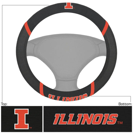 Illinois Fighting Illini Steering Wheel Cover Stitched -  ToylandEU™