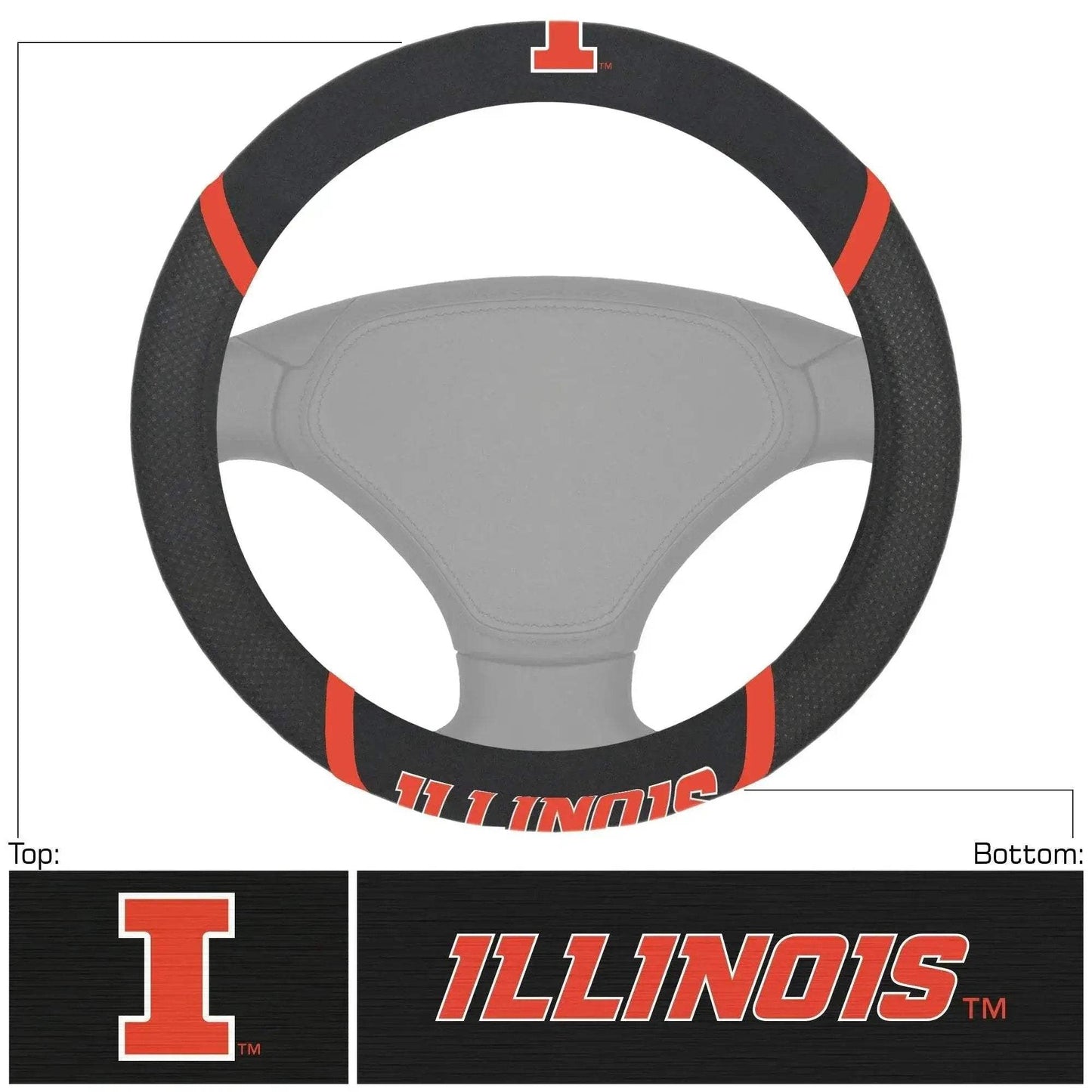  Illinois Fighting Illini Steering Wheel Cover Stitched -  ToylandEU™