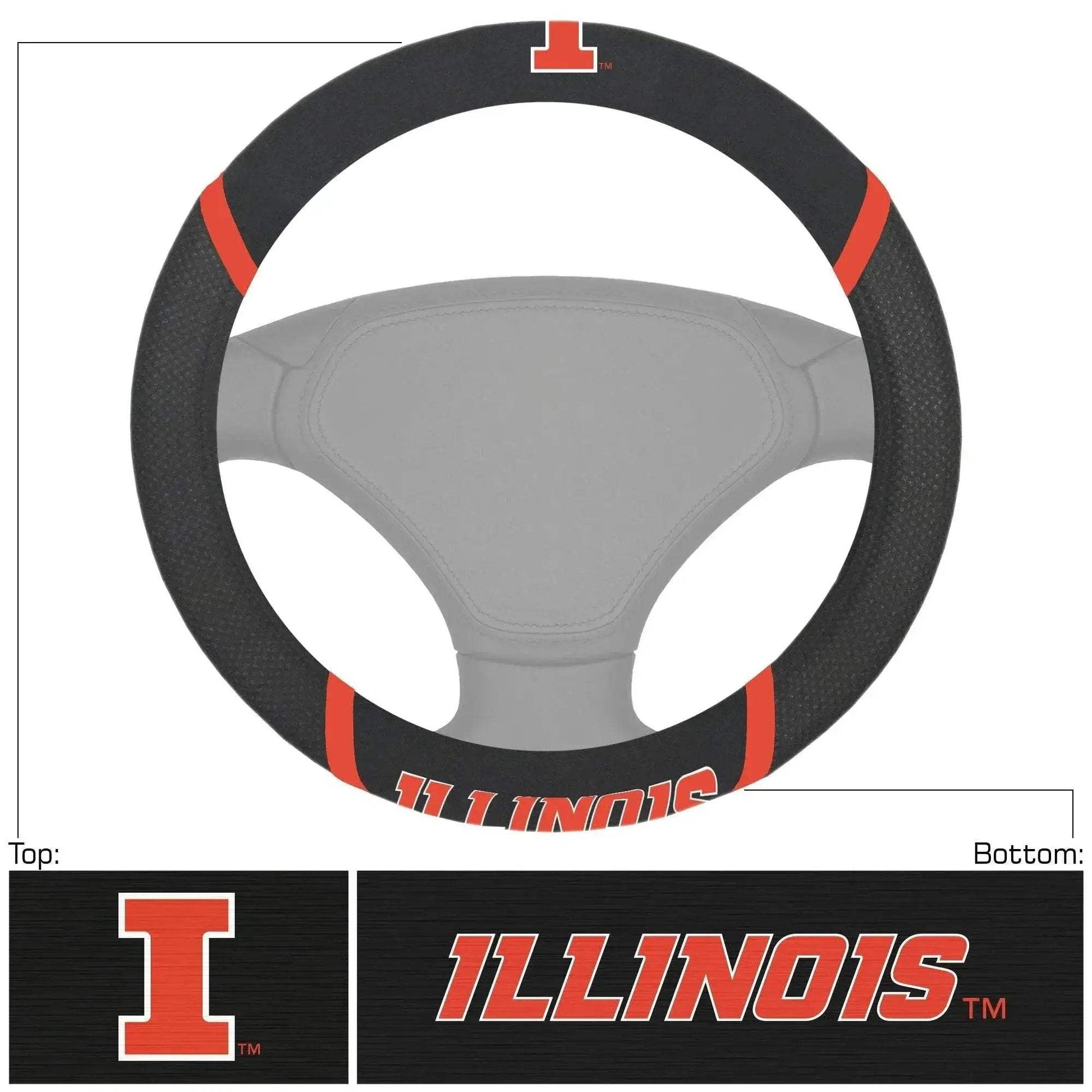  Illinois Fighting Illini Steering Wheel Cover Stitched -  ToylandEU™