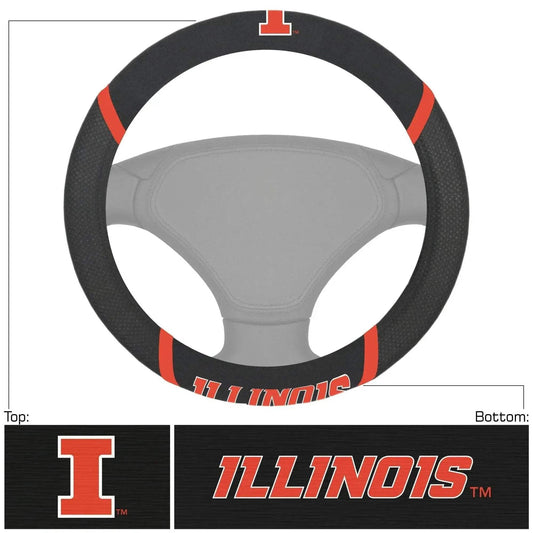  Illinois Fighting Illini Steering Wheel Cover Stitched -  ToylandEU™