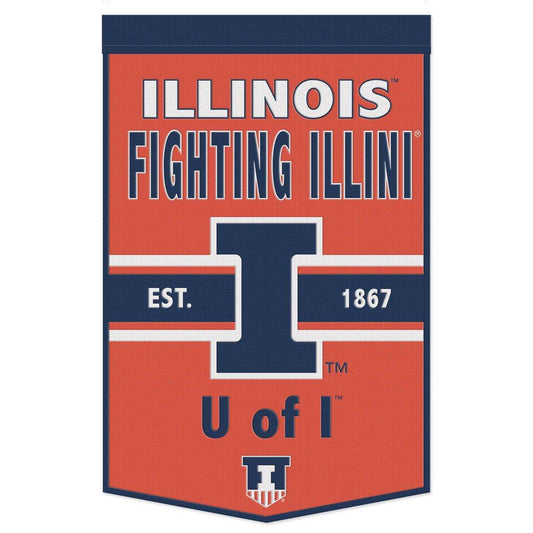 Illinois Fighting Illini Wool Banner 24x38 Dynasty Slogan - ToylandEU