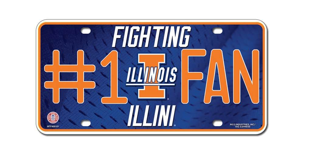Illinois Illini License Plate One Fan Special Order - ToylandEU