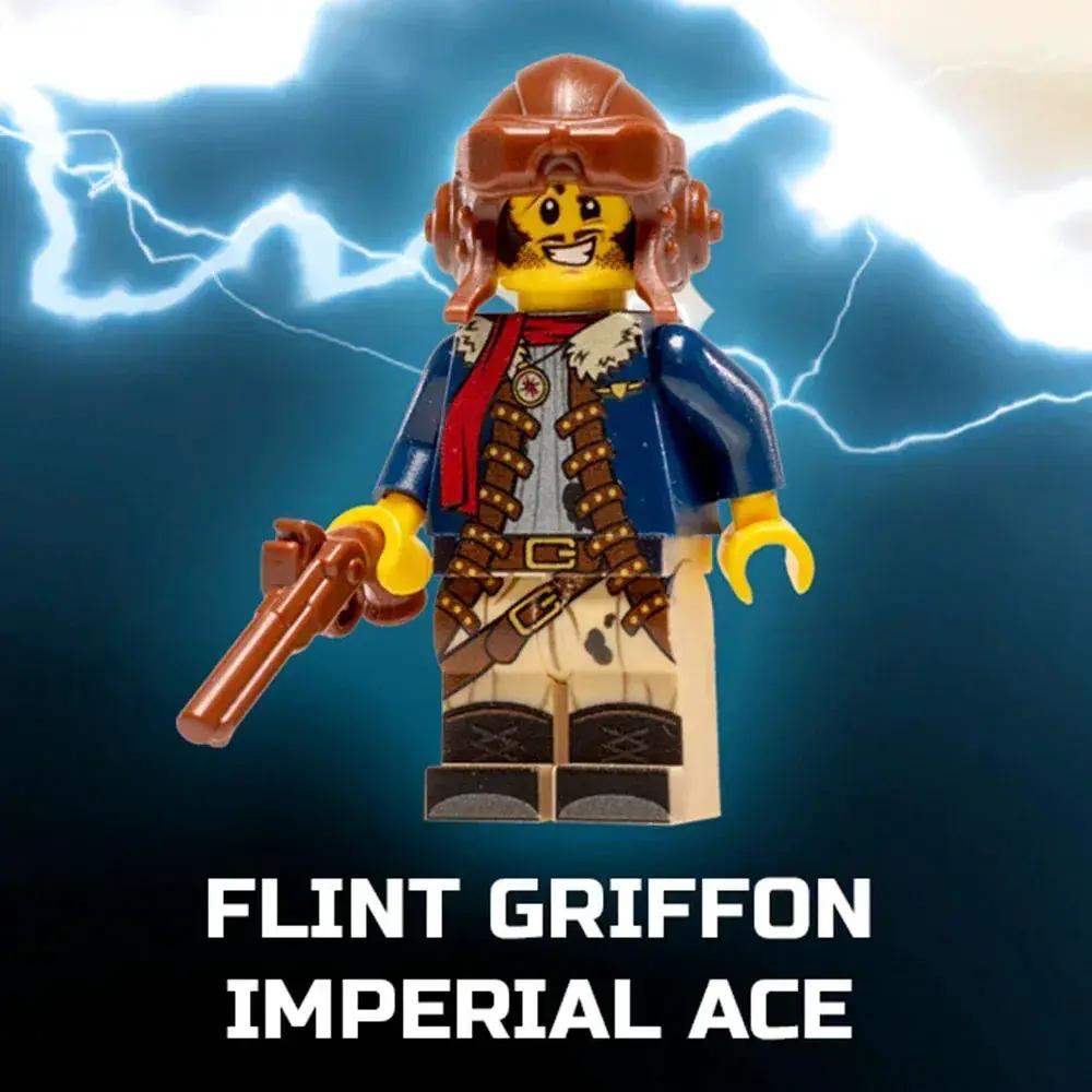LEGO Steampunk Engine Set With Custom Figure Flint Griffon Imperial Ace 188 Bricks - ToylandEU