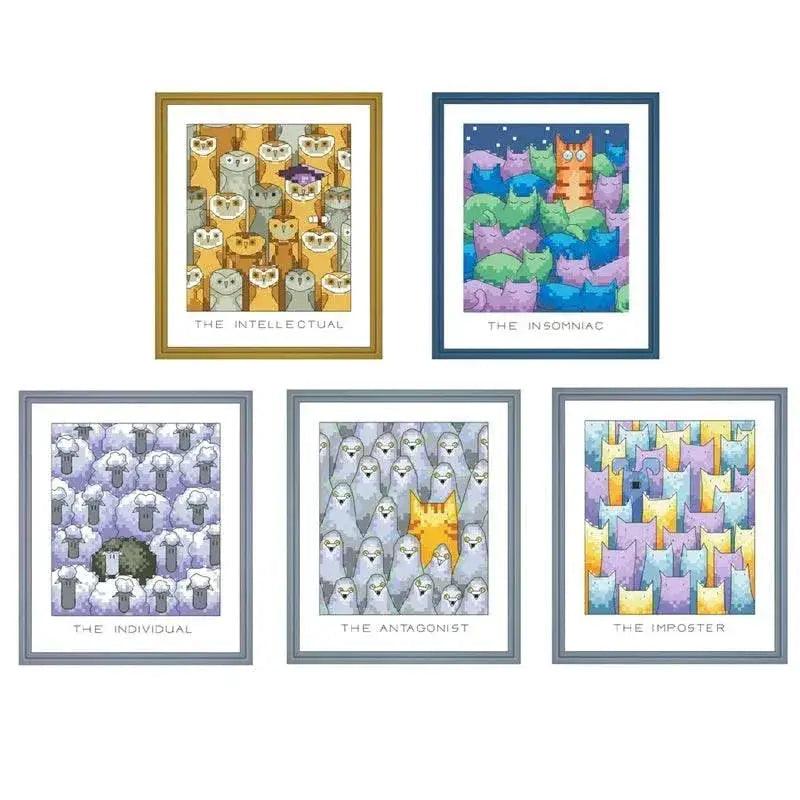  Imposter Insomniac Cartoon Cross Stitch Kit - 18ct & 14ct Cotton Thread Embroidery DIY Handmade Needlework -  ToylandEU™