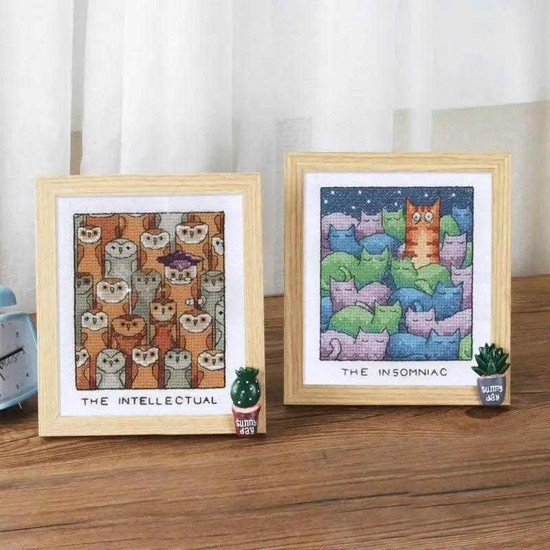  Imposter Insomniac Cartoon Cross Stitch Kit - 18ct & 14ct Cotton Thread Embroidery DIY Handmade Needlework -  ToylandEU™