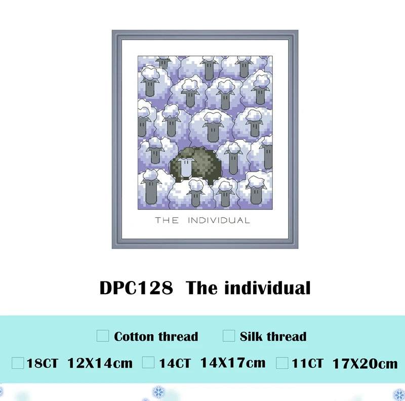 Imposter Insomniac Cartoon Cross Stitch Kit - 18ct & 14ct Cotton Thread Embroidery DIY Handmade Needlework - ToylandEU