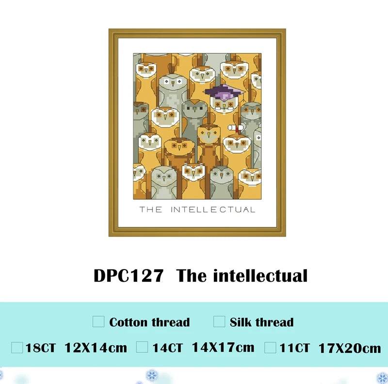 Imposter Insomniac Cartoon Cross Stitch Kit - 18ct & 14ct Cotton Thread Embroidery DIY Handmade Needlework - ToylandEU