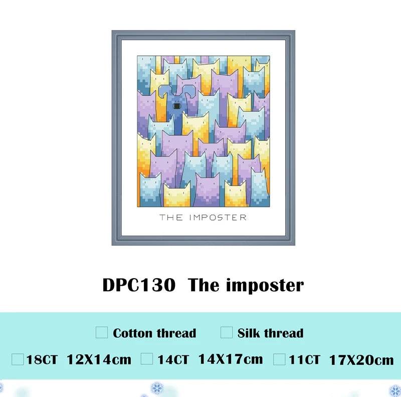 Imposter Insomniac Cartoon Cross Stitch Kit - 18ct & 14ct Cotton Thread Embroidery DIY Handmade Needlework - ToylandEU