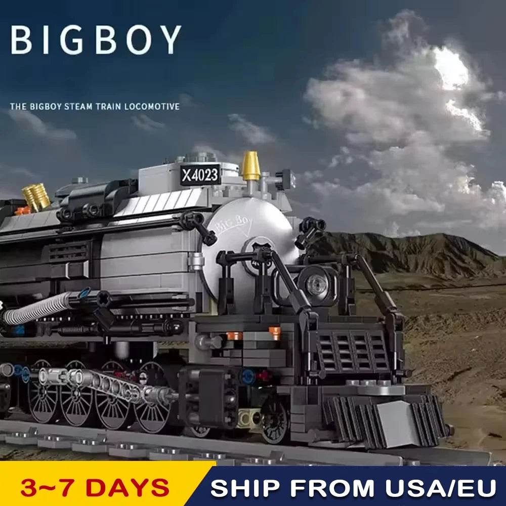 In Stock Creative The Bigboy Steam Locomotive Tracks 1608pcs Railway MOC Building Block Toy Gifts Kids - ToylandEU