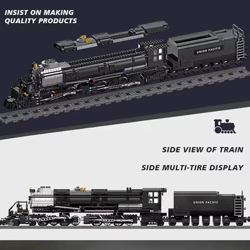 In Stock Creative The Bigboy Steam Locomotive Tracks 1608pcs Railway MOC Building Block Toy Gifts Kids - ToylandEU