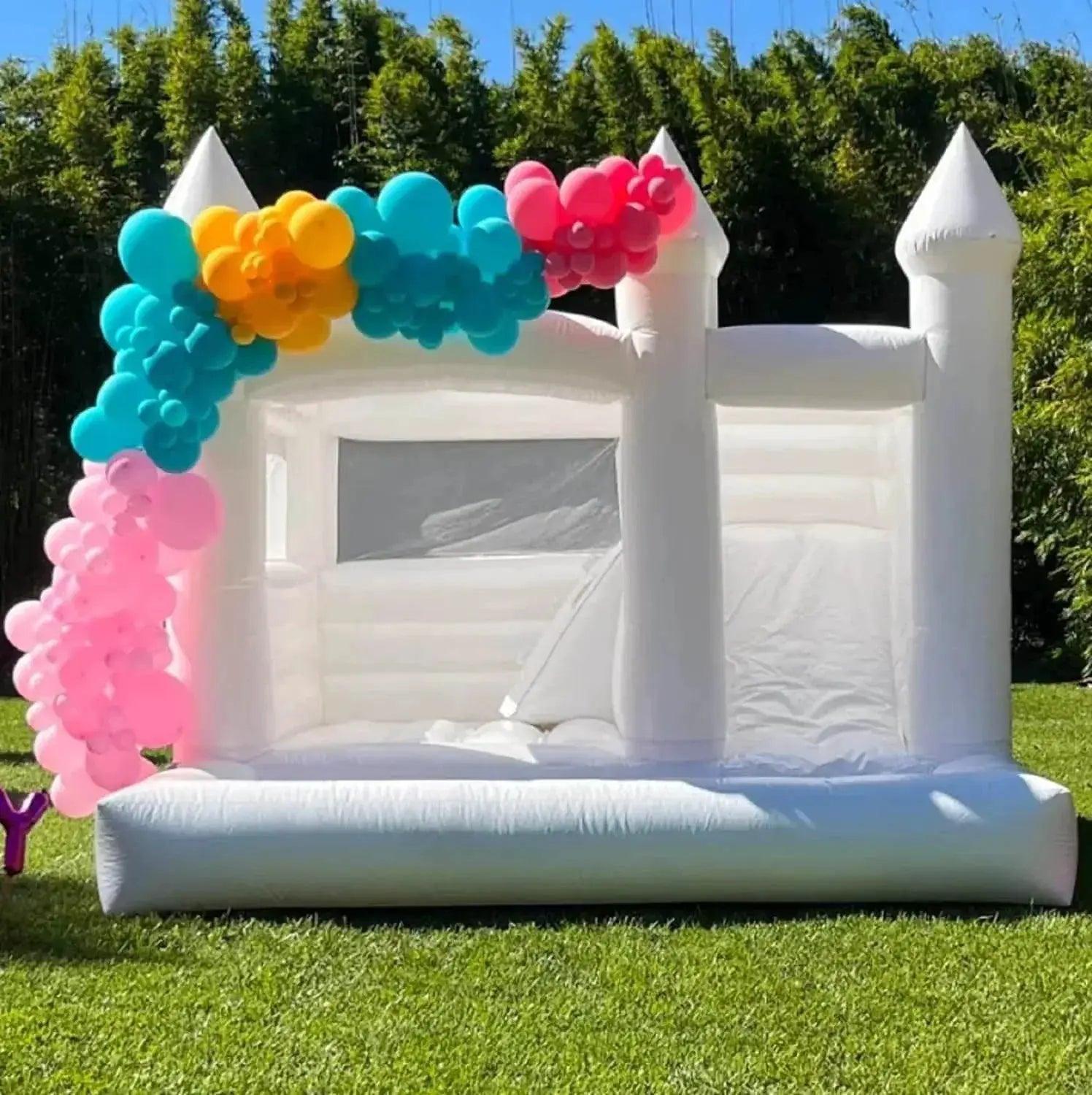  In Stock Large White Bounce House Slide Ball Pit Trampoline -  ToylandEU™